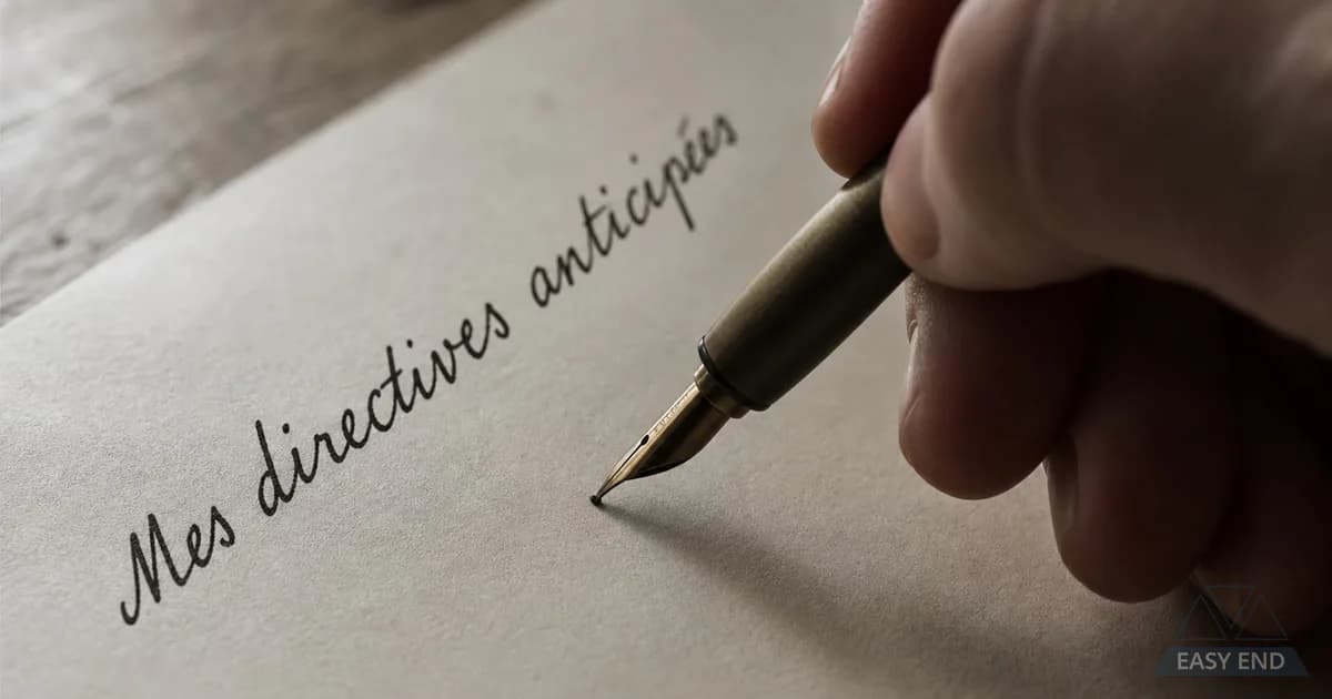 Stylo et carnet ouvert sur un bureau, illustration rédaction des directives anticipées
